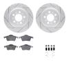 2512-27013 Geoperformance Drilled/Slotted Rotors w/5000 Advanced Brake Pads Kit & Hardware, 1999-2009 Volvo, Position: Rear - image 1