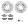 2512-27014 Geoperformance Drilled/Slotted Rotors w/5000 Advanced Brake Pads Kit & Hardware, 1999-2009 Volvo, Position: Front - image 1