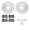 2512-27015 Geoperformance Drilled/Slotted Rotors w/5000 Advanced Brake Pads Kit & Hardware, 2004-2007 Volvo, Position: Front - image 1