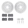 2512-27017 Geoperformance Drilled/Slotted Rotors w/5000 Advanced Brake Pads Kit & Hardware, 2004-2007 Volvo, Position: Rear - image 1