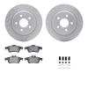 2512-27018 Geoperformance Drilled/Slotted Rotors w/5000 Advanced Brake Pads Kit & Hardware, 2004-2013 Volvo, Position: Rear - image 1