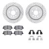 2512-27040 Geoperformance Drilled/Slotted Rotors w/5000 Advanced Brake Pads Kit & Hardware, 2008-2016 Volvo, Position: Rear - image 1