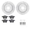 2512-27053 Geoperformance Drilled/Slotted Rotors w/5000 Advanced Brake Pads Kit & Hardware, 2003-2014 Volvo, Position: Rear - image 1