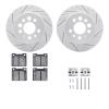 2512-27055 Geoperformance Drilled/Slotted Rotors w/5000 Advanced Brake Pads Kit & Hardware, 1975-1987 Volvo, Position: Rear - image 1