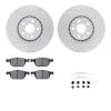 2512-27070 Geoperformance Drilled/Slotted Rotors w/5000 Advanced Brake Pads Kit & Hardware, 2010-2016 Volvo, Position: Front - image 1