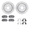 2512-27181 Geoperformance Drilled/Slotted Rotors w/5000 Advanced Brake Pads Kit & Hardware, 2016-2018 Volvo, Position: Rear - image 1