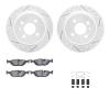2512-31003 Geoperformance Drilled/Slotted Rotors w/5000 Advanced Brake Pads Kit & Hardware, 1984-1991 BMW, Position: Rear - image 1