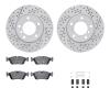 2512-31007 Geoperformance Drilled/Slotted Rotors w/5000 Advanced Brake Pads Kit & Hardware, 1991-1998 BMW, Position: Front - image 1