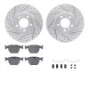 2512-31010 Geoperformance Drilled/Slotted Rotors w/5000 Advanced Brake Pads Kit & Hardware, 1995-2001 BMW, Position: Front - image 1