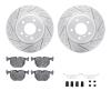 2512-31013 Geoperformance Drilled/Slotted Rotors w/5000 Advanced Brake Pads Kit & Hardware, 1991-2001 BMW, Position: Rear - image 1