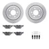 2512-31014 Geoperformance Drilled/Slotted Rotors w/5000 Advanced Brake Pads Kit & Hardware, 1995-2002 BMW, Position: Rear - image 1