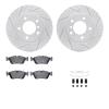 2512-31016 Geoperformance Drilled/Slotted Rotors w/5000 Advanced Brake Pads Kit & Hardware, 1995-1998 BMW, Position: Front - image 1