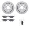 2512-31021 Geoperformance Drilled/Slotted Rotors w/5000 Advanced Brake Pads Kit & Hardware, 1996-2003 BMW, Position: Rear - image 1