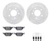 2512-31022 Geoperformance Drilled/Slotted Rotors w/5000 Advanced Brake Pads Kit & Hardware, 1996-2000 BMW, Position: Rear - image 1