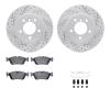 2512-31023 Geoperformance Drilled/Slotted Rotors w/5000 Advanced Brake Pads Kit & Hardware, 1999-2008 BMW, Position: Front - image 1