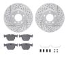 2512-31028 Geoperformance Drilled/Slotted Rotors w/5000 Advanced Brake Pads Kit & Hardware, 2001-2003 BMW, Position: Front - image 1