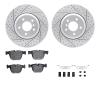 2512-31039 Geoperformance Drilled/Slotted Rotors w/5000 Advanced Brake Pads Kit & Hardware, 2004-2010 BMW, Position: Rear - image 1
