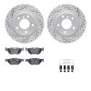 2512-31047 Geoperformance Drilled/Slotted Rotors w/5000 Advanced Brake Pads Kit & Hardware, 2006-2013 BMW, Position: Rear - image 1