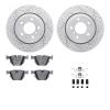 2512-31049 Geoperformance Drilled/Slotted Rotors w/5000 Advanced Brake Pads Kit & Hardware, 2006-2010 BMW, Position: Rear - image 1