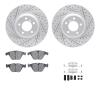 2512-31070 Geoperformance Drilled/Slotted Rotors w/5000 Advanced Brake Pads Kit & Hardware, 2007-2015 BMW, Position: Front - image 1
