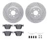 2512-31074 Geoperformance Drilled/Slotted Rotors w/5000 Advanced Brake Pads Kit & Hardware, 2010-2017 BMW, Position: Rear - image 1