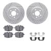 2512-31076 Geoperformance Drilled/Slotted Rotors w/5000 Advanced Brake Pads Kit & Hardware, 2015-2015 BMW, Position: Rear - image 1