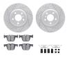 2512-31082 Geoperformance Drilled/Slotted Rotors w/5000 Advanced Brake Pads Kit & Hardware, 2014-2015 BMW, Position: Rear - image 1