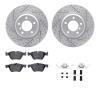 2512-31083 Geoperformance Drilled/Slotted Rotors w/5000 Advanced Brake Pads Kit & Hardware, 2006-2006 BMW, Position: Front - image 1