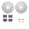 2512-31086 Geoperformance Drilled/Slotted Rotors w/5000 Advanced Brake Pads Kit & Hardware, 2013-2020 BMW, Position: Front - image 1