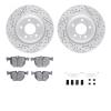 2512-31087 Geoperformance Drilled/Slotted Rotors w/5000 Advanced Brake Pads Kit & Hardware, 2006-2015 BMW, Position: Rear - image 1