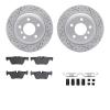 2512-31088 Geoperformance Drilled/Slotted Rotors w/5000 Advanced Brake Pads Kit & Hardware, 2013-2020 BMW, Position: Rear - image 1