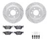2512-31090 Geoperformance Drilled/Slotted Rotors w/5000 Advanced Brake Pads Kit & Hardware, 2006-2015 BMW, Position: Rear - image 1