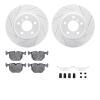2512-31098 Geoperformance Drilled/Slotted Rotors w/5000 Advanced Brake Pads Kit & Hardware, 2000-2006 BMW, Position: Rear - image 1