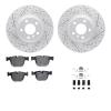2512-31102 Geoperformance Drilled/Slotted Rotors w/5000 Advanced Brake Pads Kit & Hardware, 2007-2019 BMW, Position: Rear - image 1