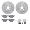 2512-31103 Geoperformance Drilled/Slotted Rotors w/5000 Advanced Brake Pads Kit & Hardware, 2007-2018 BMW, Position: Front - image 1