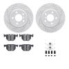 2512-31105 Geoperformance Drilled/Slotted Rotors w/5000 Advanced Brake Pads Kit & Hardware, 2007-2014 BMW, Position: Rear - image 1