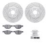 2512-31110 Geoperformance Drilled/Slotted Rotors w/5000 Advanced Brake Pads Kit & Hardware, 2008-2014 BMW, Position: Front - image 1