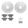 2512-31113 Geoperformance Drilled/Slotted Rotors w/5000 Advanced Brake Pads Kit & Hardware, 2010-2011 BMW, Position: Front - image 1