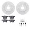 2512-31115 Geoperformance Drilled/Slotted Rotors w/5000 Advanced Brake Pads Kit & Hardware, 2011-2014 BMW, Position: Front - image 1