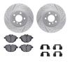 2512-31116 Geoperformance Drilled/Slotted Rotors w/5000 Advanced Brake Pads Kit & Hardware, 2015-2018 BMW, Position: Rear - image 1