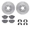 2512-31117 Geoperformance Drilled/Slotted Rotors w/5000 Advanced Brake Pads Kit & Hardware, 2011-2018 BMW, Position: Rear - image 1