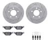 2512-31155 Geoperformance Drilled/Slotted Rotors w/5000 Advanced Brake Pads Kit & Hardware, 1991-1999 BMW, Position: Rear - image 1