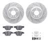 2512-31251 Geoperformance Drilled/Slotted Rotors w/5000 Advanced Brake Pads Kit & Hardware, 2004-2010 BMW, Position: Front - image 1