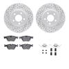 2512-31344 Geoperformance Drilled/Slotted Rotors w/5000 Advanced Brake Pads Kit & Hardware, 2011-2011 BMW, Position: Front - image 1