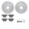 2512-31355 Geoperformance Drilled/Slotted Rotors w/5000 Advanced Brake Pads Kit & Hardware, 2011-2015 BMW, Position: Rear - image 1