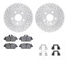 2512-32021 Geoperformance Drilled/Slotted Rotors w/5000 Advanced Brake Pads Kit & Hardware, Fits Select Mini, Position: Front - image 1