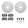 2512-39016 Geoperformance Drilled/Slotted Rotors w/5000 Advanced Brake Pads Kit & Hardware, Fits Select Mopar, Position: Rear - image 1