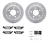 2512-40001 Geoperformance Drilled/Slotted Rotors w/5000 Advanced Brake Pads Kit & Hardware, 1993-2004 Mopar, Position: Rear - image 1