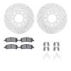 2512-40010 Geoperformance Drilled/Slotted Rotors w/5000 Advanced Brake Pads Kit & Hardware, 2013-2016 Mopar, Position: Rear - image 1