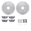 2512-40053 Geoperformance Drilled/Slotted Rotors w/5000 Advanced Brake Pads Kit & Hardware, Fits Select Mopar, Position: Rear - image 1
